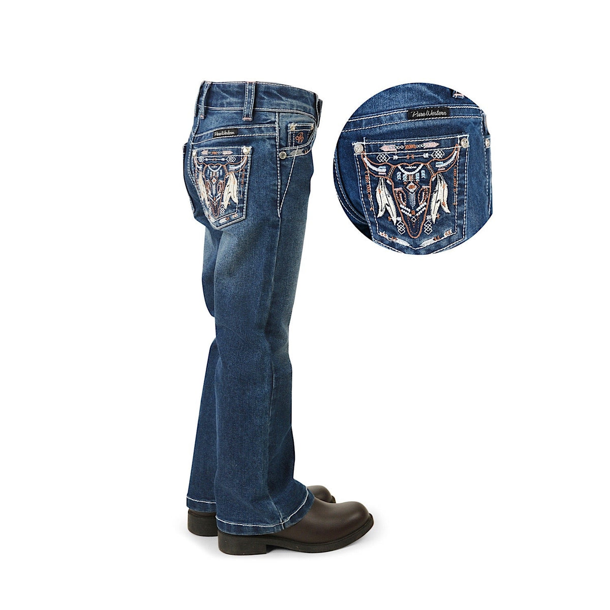 Pure Western Girl’s Bettina Boot Cut Jean Old Indigo