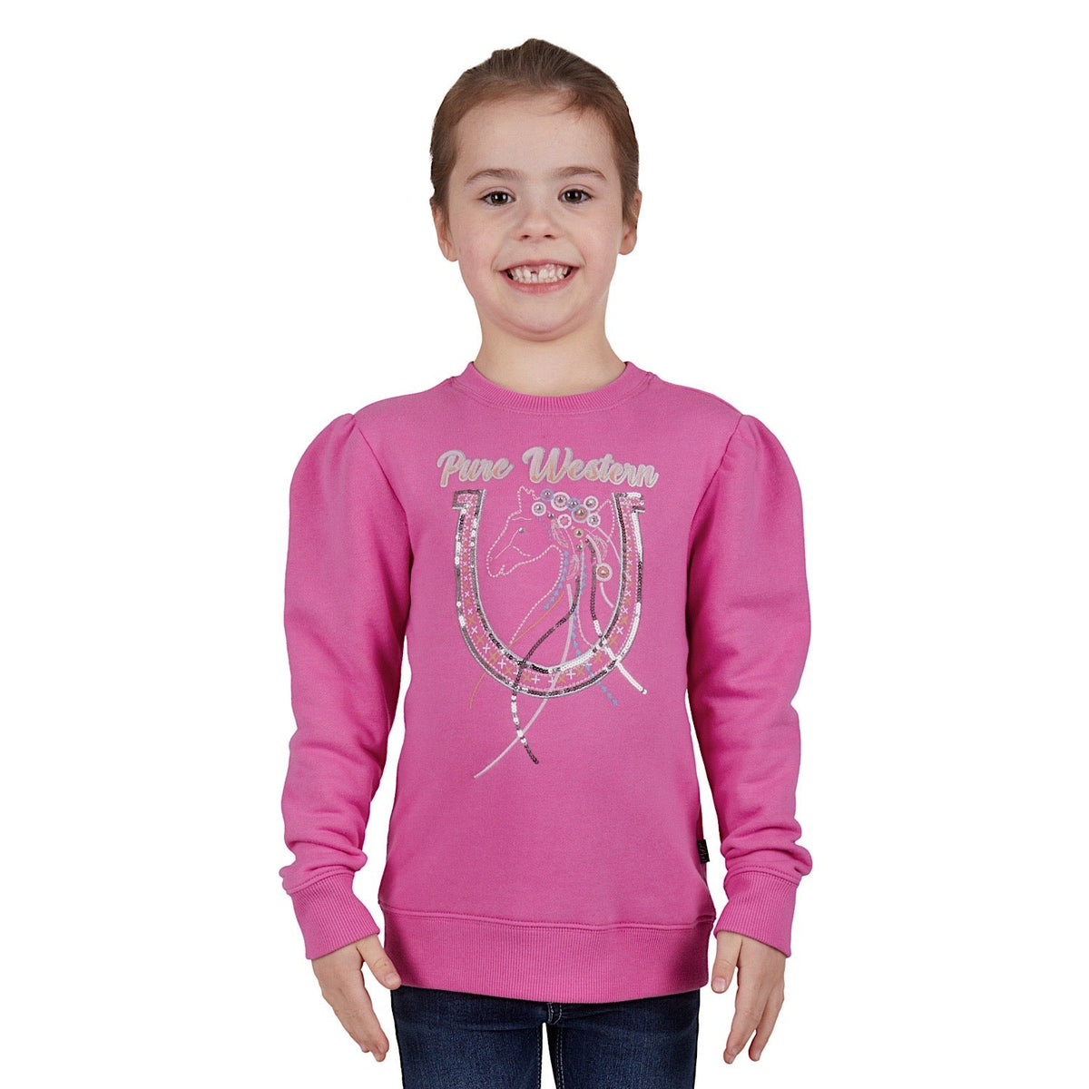 Pure Western Girls Lavina Crew Pink