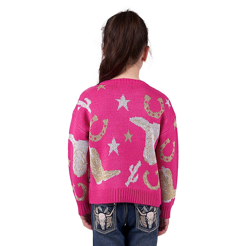 Pure Western Girl’s Marcy Knitted Pullover - Pink