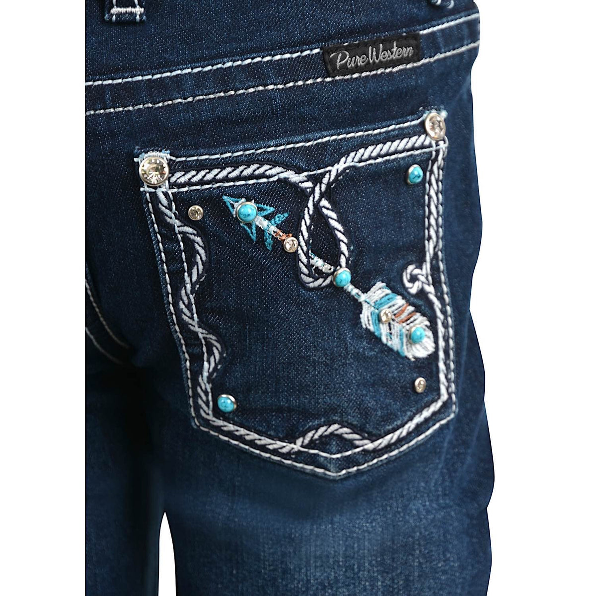 Pure Western Girl’s Rhian Boot Cut Jean Darkest Jean