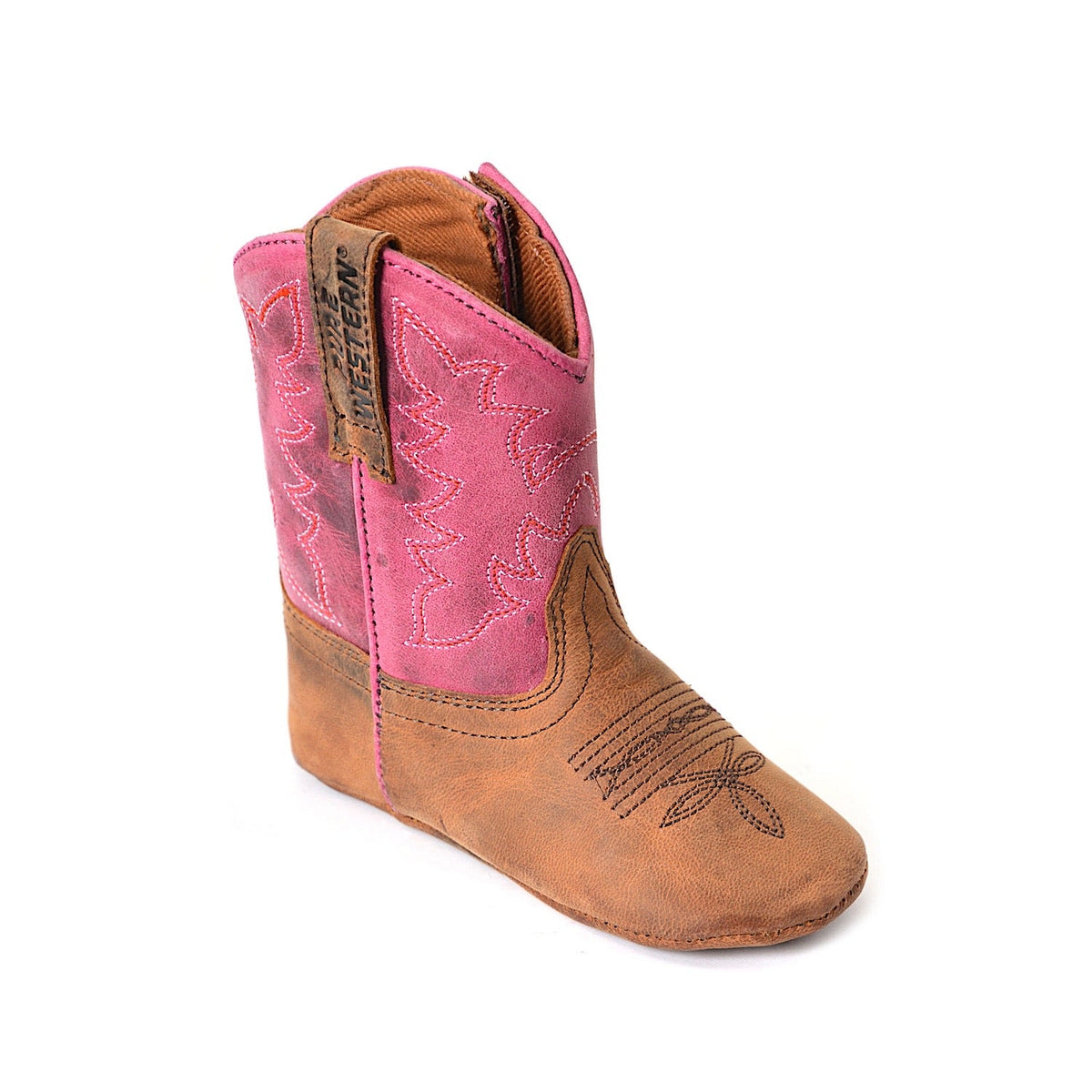 Pure Western INFANT Molly Boot -Oiled Distressed Brown/Pink