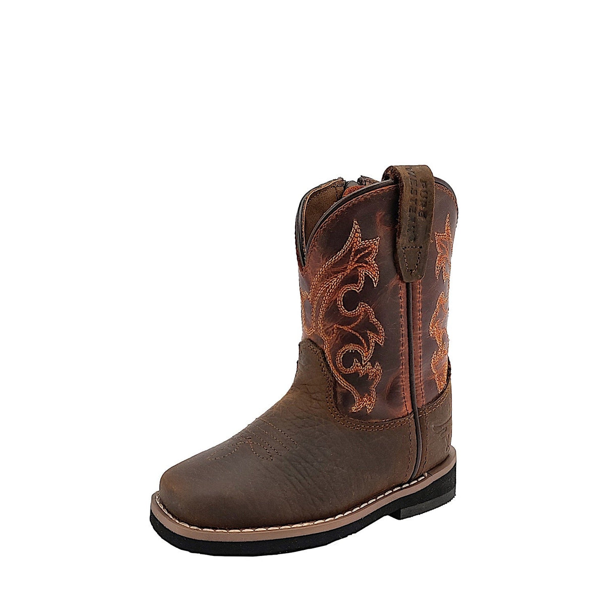 Pure Western Kids’s Barrett Boot - Dark Brown/Rust