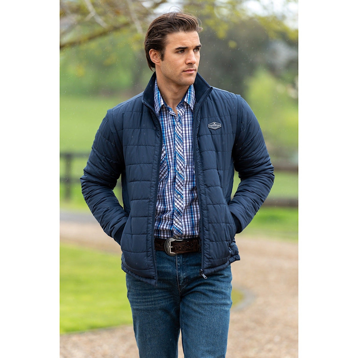 Pure Western Men’s Patterson Reversible Jacket-Navy