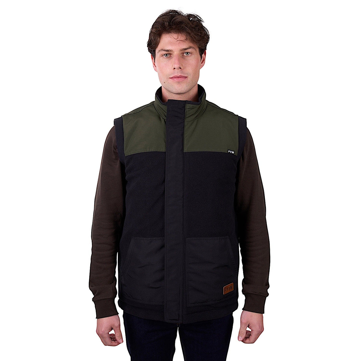 Pure Western Men’s Ralph Reversible Vest - Green/Black