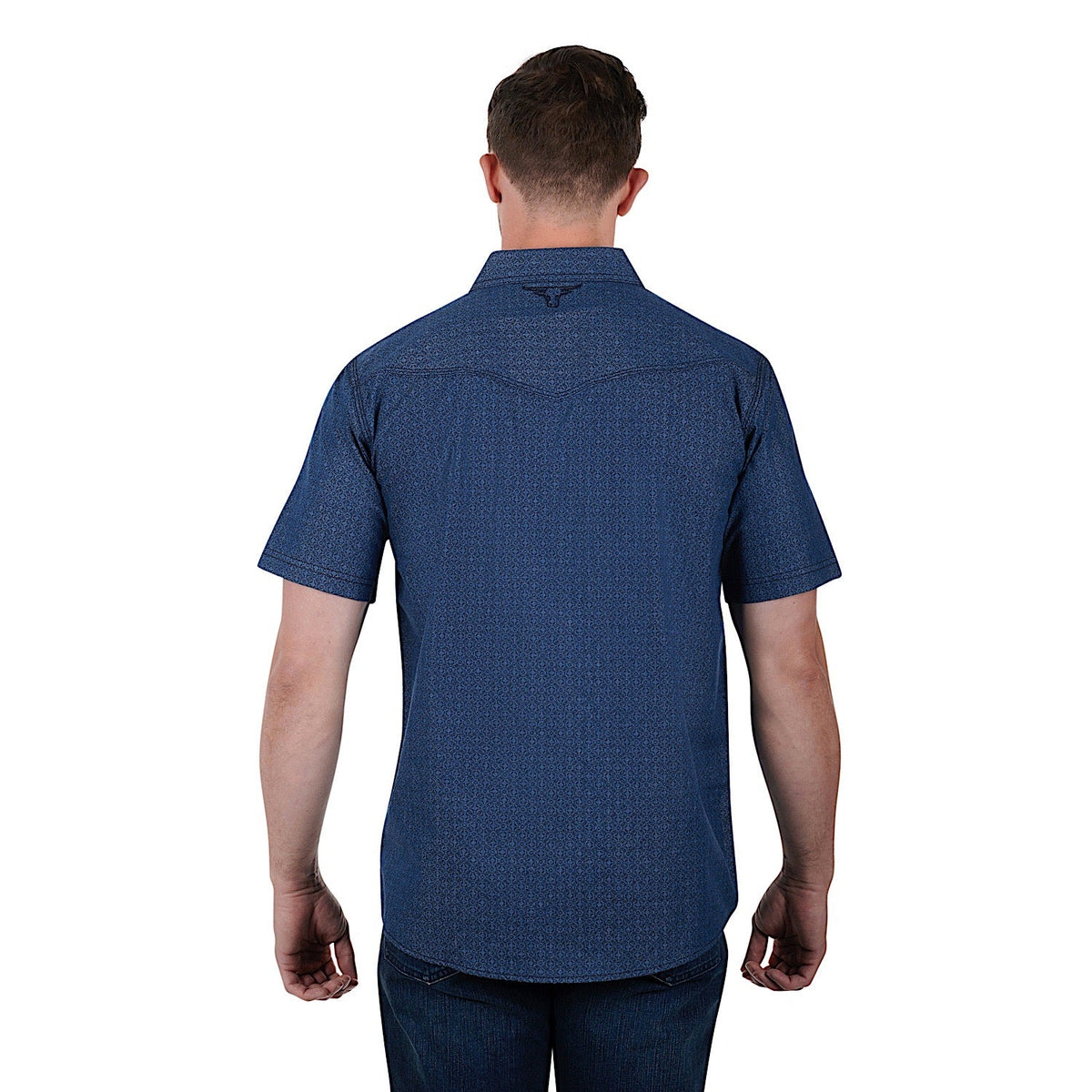 Pure Western Mens Steve S/S Shirt-Denim