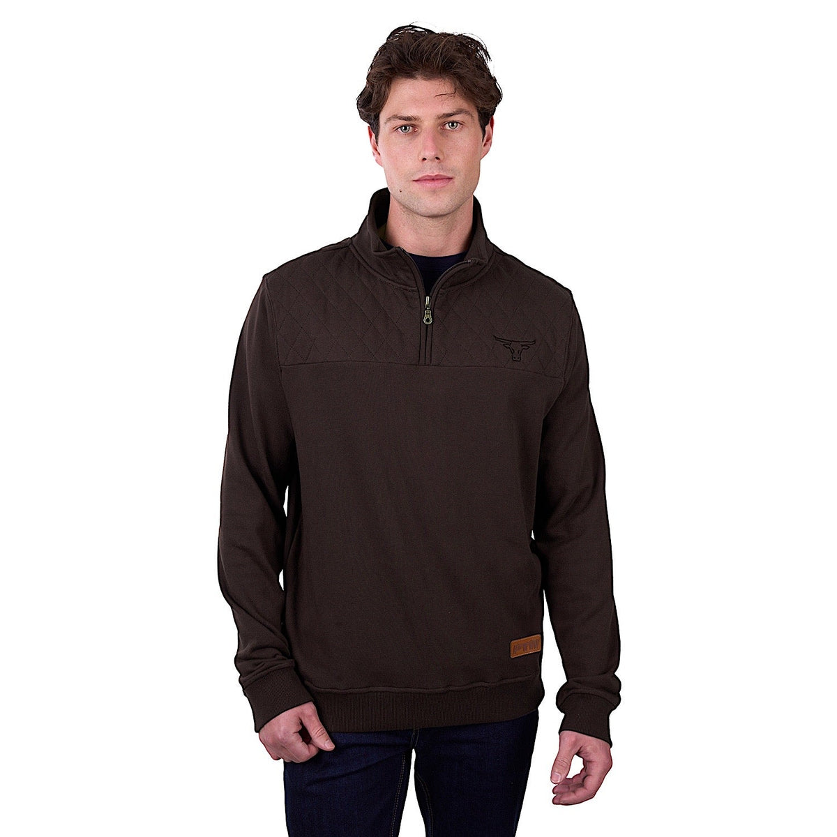 Pure Western Men’s Troy 1/4 Zip Pullover - Chocolate