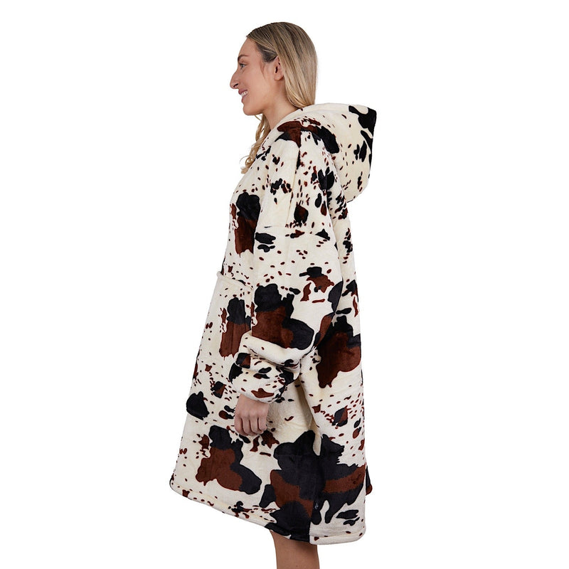 Pure Western PW Cow Print Snuggle Hoodie Multi