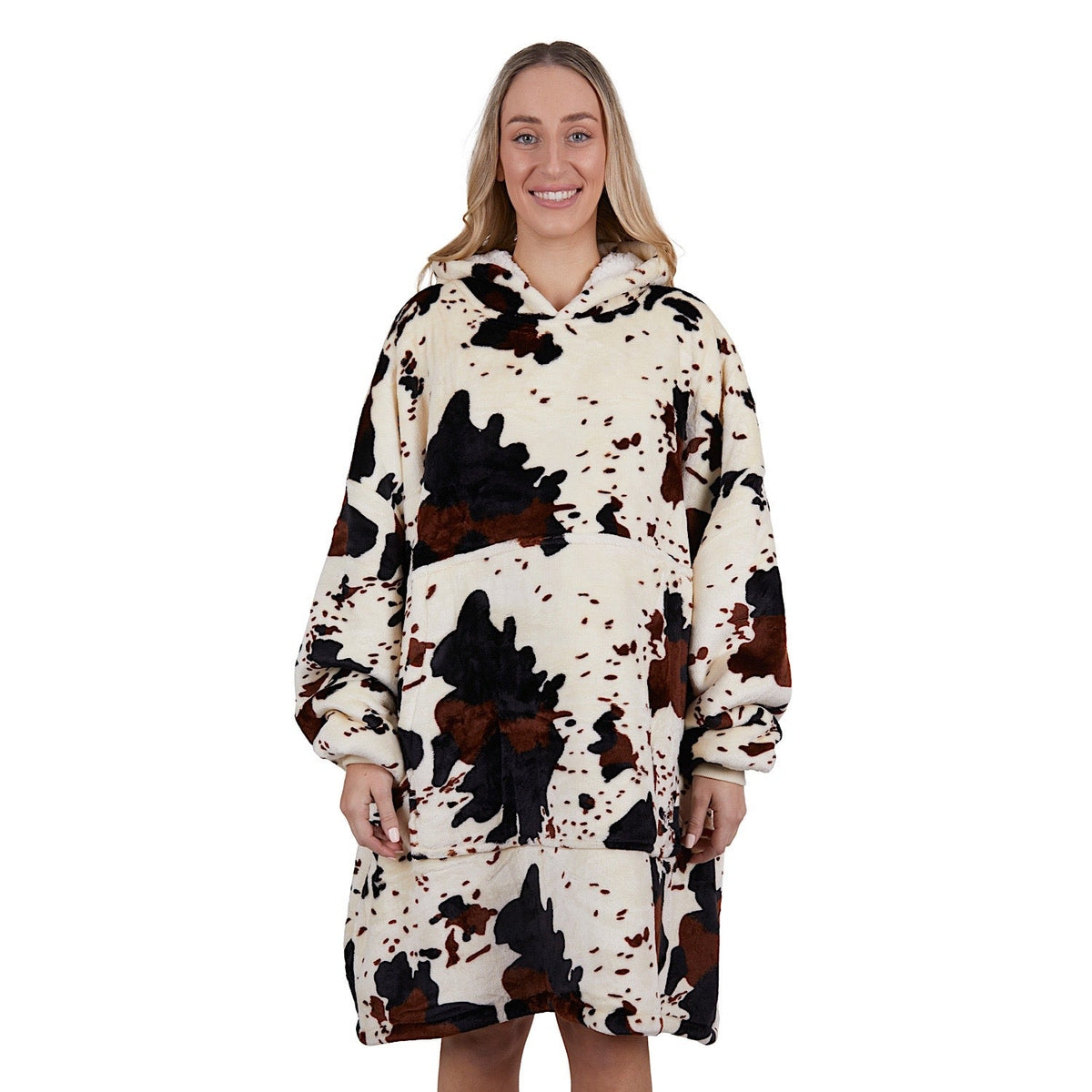 Pure Western PW Cow Print Snuggle Hoodie Multi