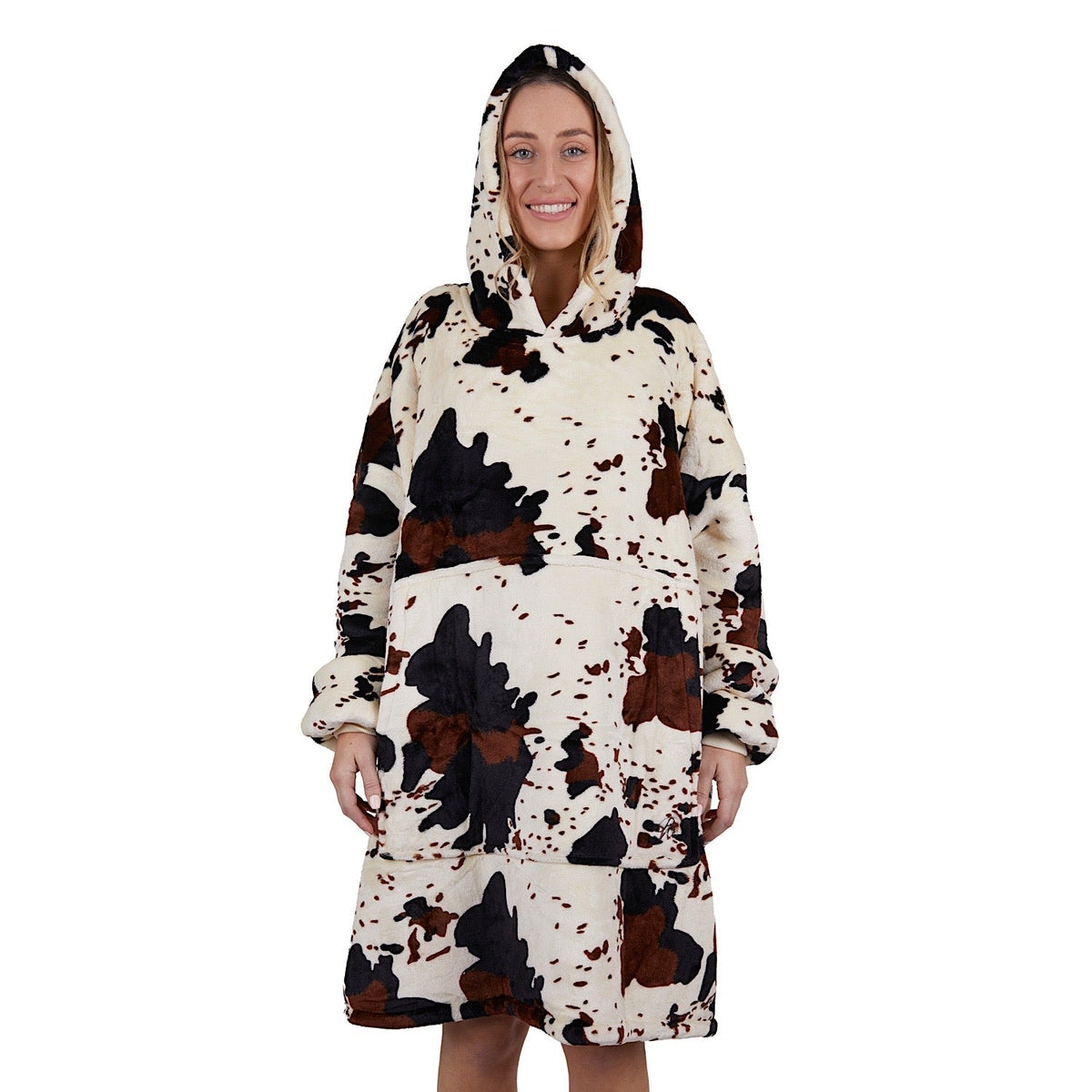 Pure Western PW Cow Print Snuggle Hoodie Multi