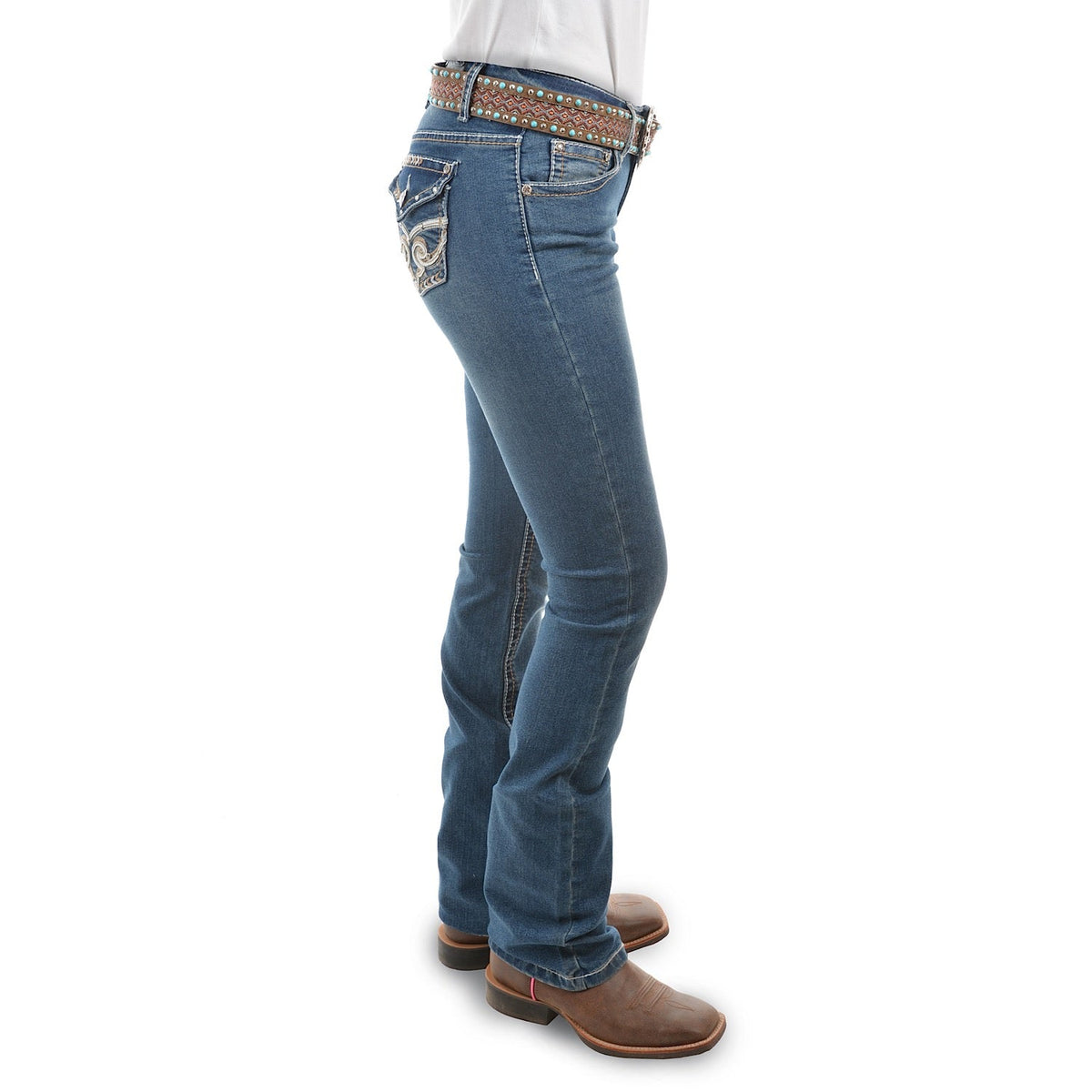 Pure Western Women’s Brandy Boot Cut Jean 34 Leg Indigo