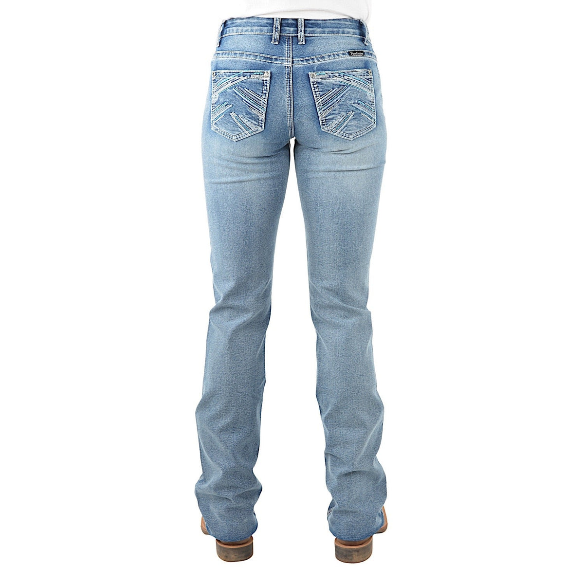 Pure Western Women’s Criss Cross Relaxed Rider Jean 36’’ Leg Moonshine