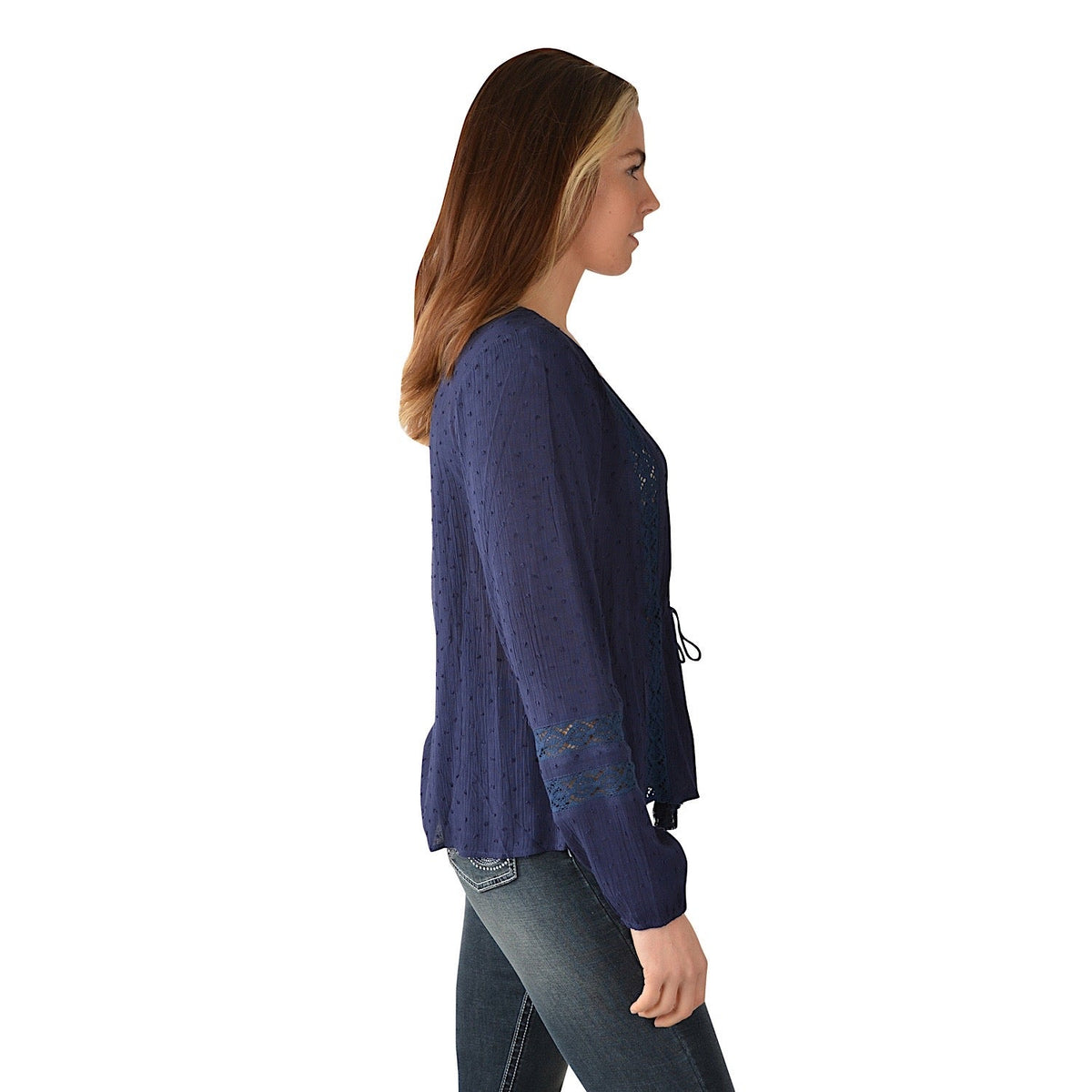 Pure Western Women’s Ella-Mae Blouse-Navy