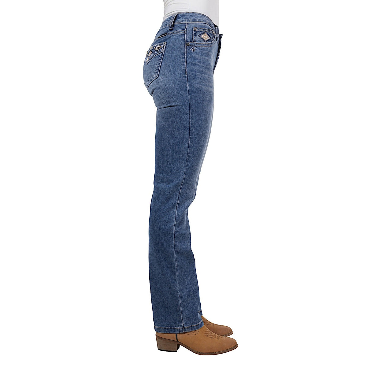 Pure Western Women’s Gia Hi Rise Boot Cut Jean 34L Retro Blue