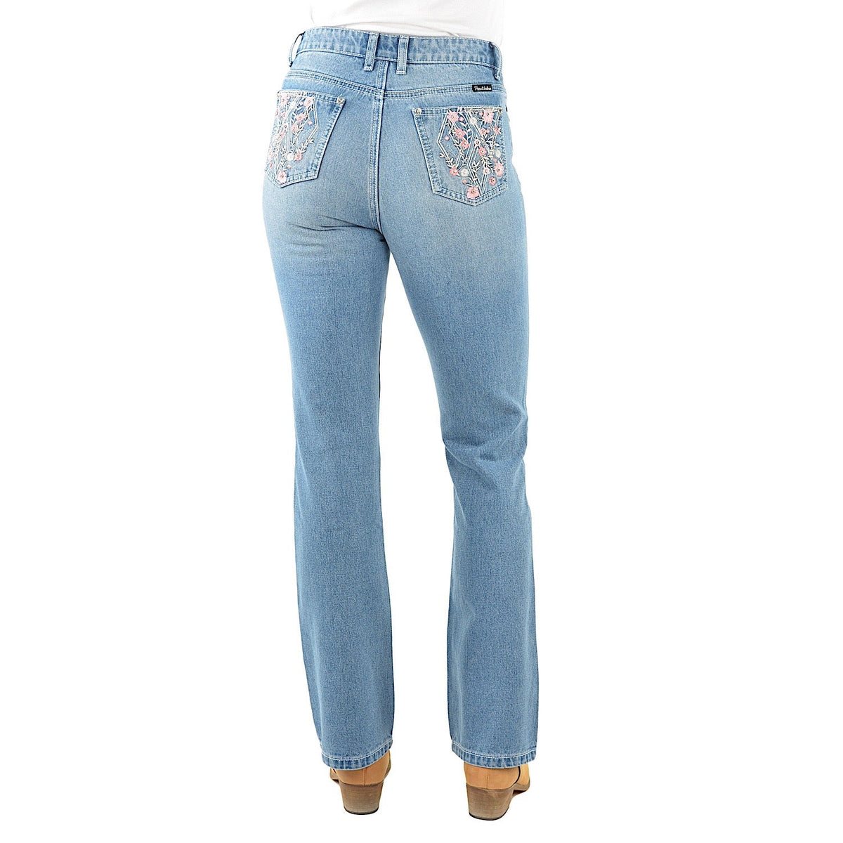 Pure Western Women’s Hi Waist Flora Boot Cut Jean 32’’ Leg-Faded Blue
