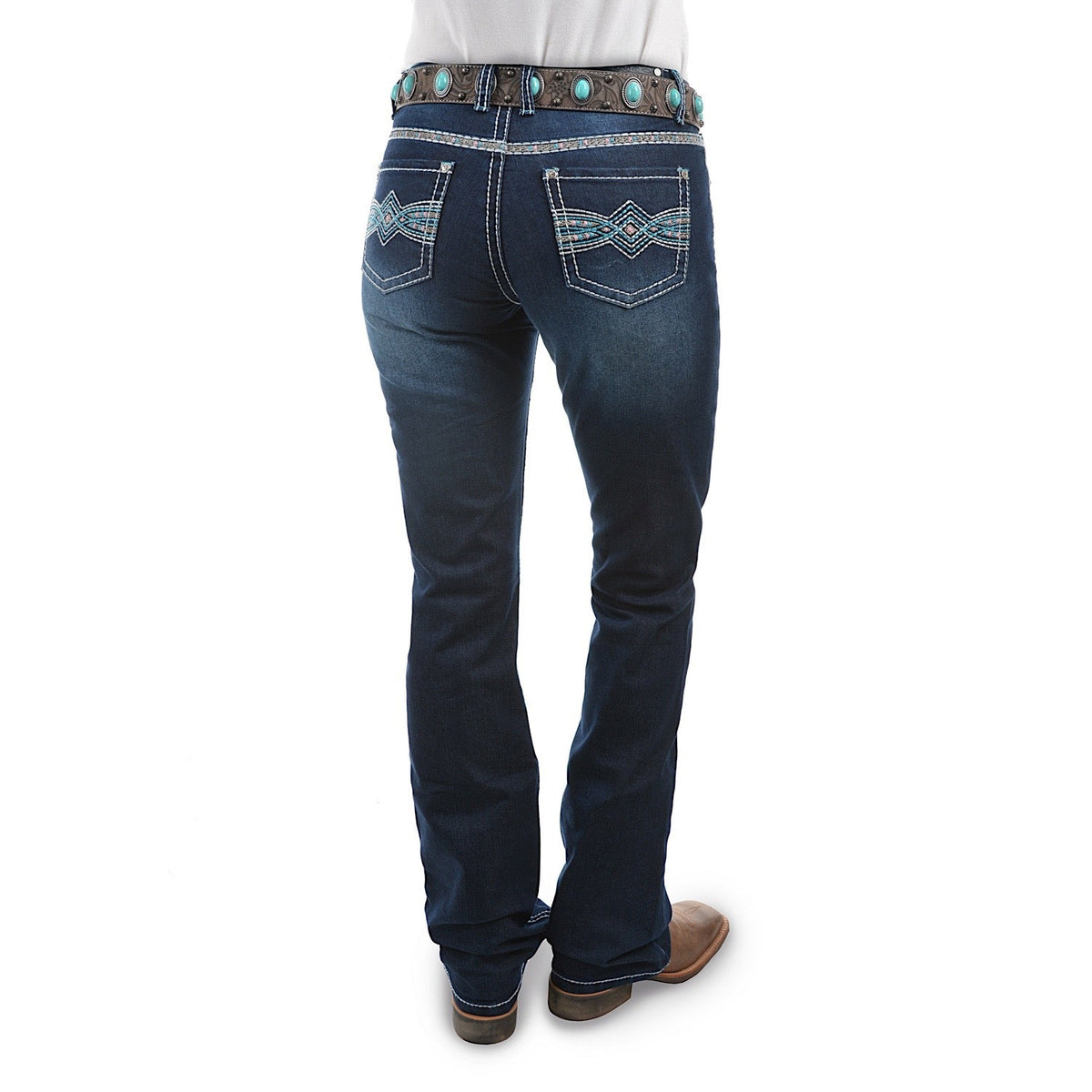 Pure Western Women’s Indiana Relaxed Rider Boot Cut Jean 36 Leg Vintage