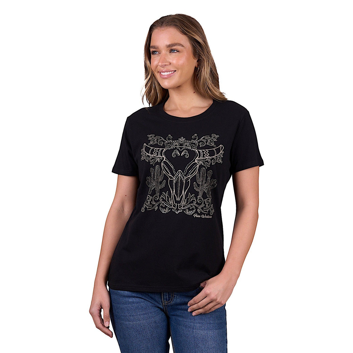 Pure Western Women’s Jocelyn Short Sleeve Tee - Black