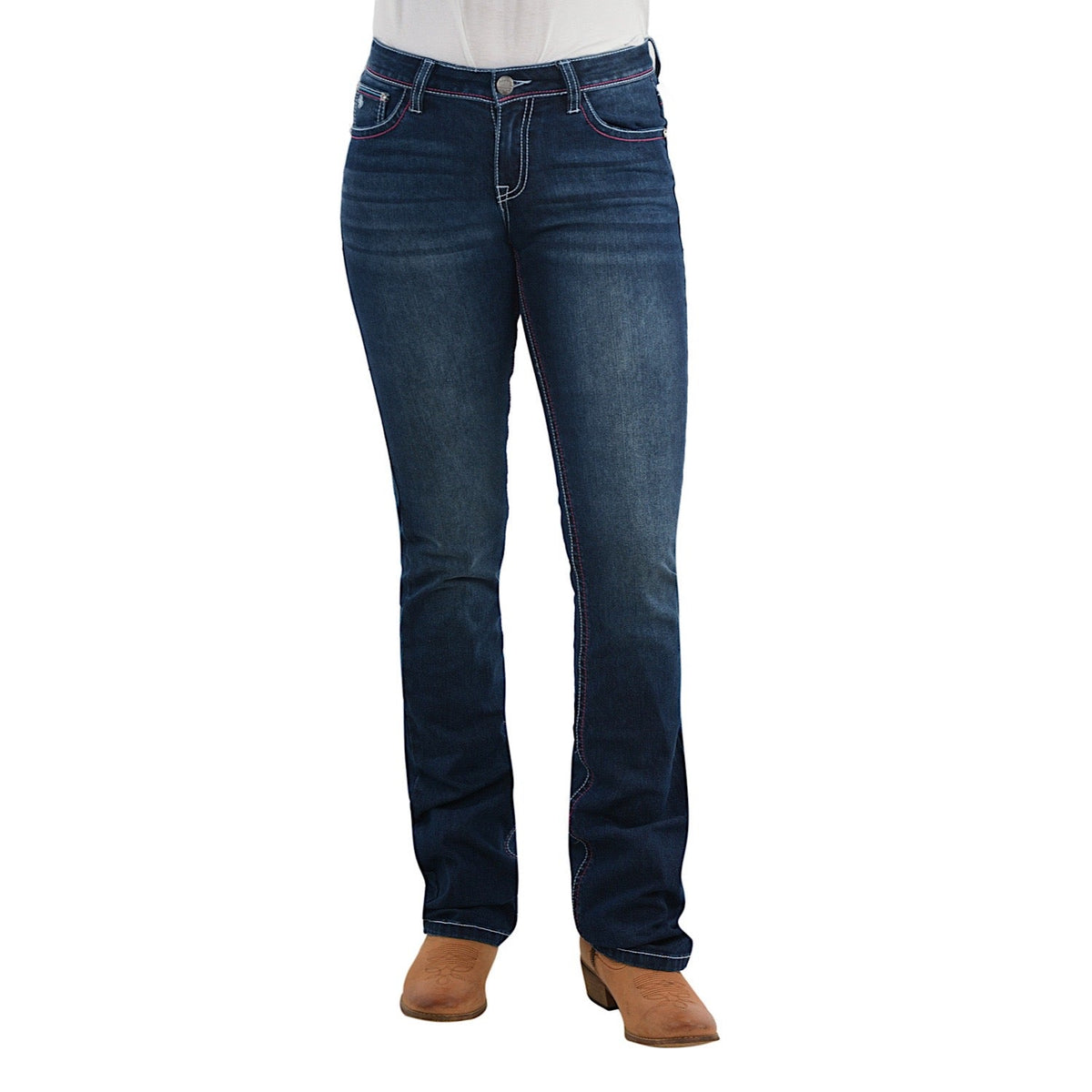 Pure Western Womens Jules Relaxed Rider Boot Cut Jean 36 Leg Twilight