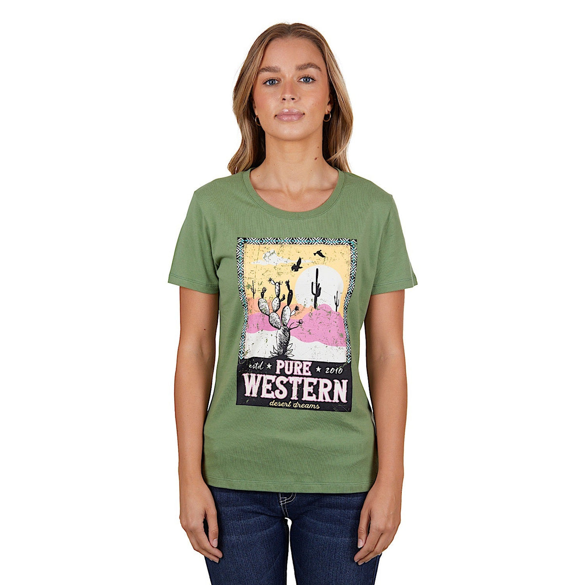 Pure Western Women’s Lauren Tee Moss