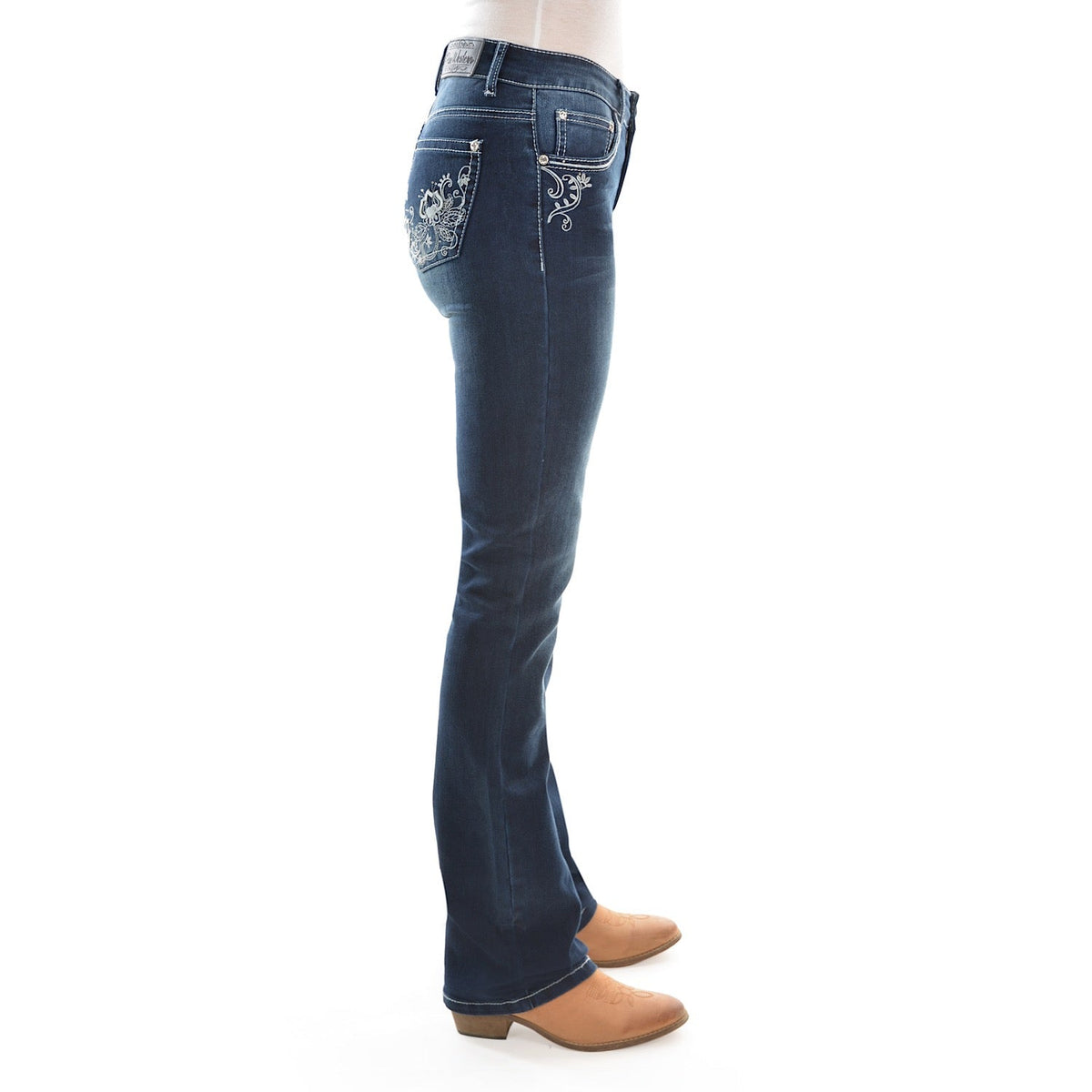 Pure Western Women’s Rosie Boot Cut Jean 34’’ Leg Dark Night