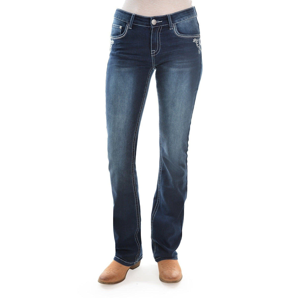 Pure Western Women’s Rosie Boot Cut Jean 34’’ Leg Dark Night