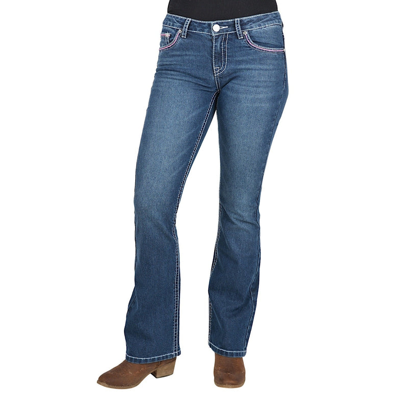Pure Western Women’s Willa Boot Cut Jean 32’’ Leg Evening Sky