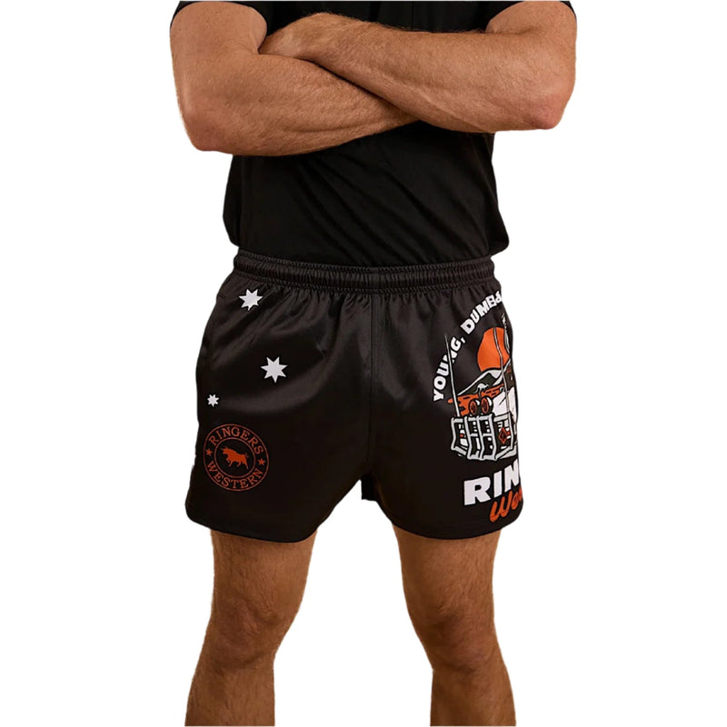 Ringers Western Footy Short Young and Dumb - Black / Orange