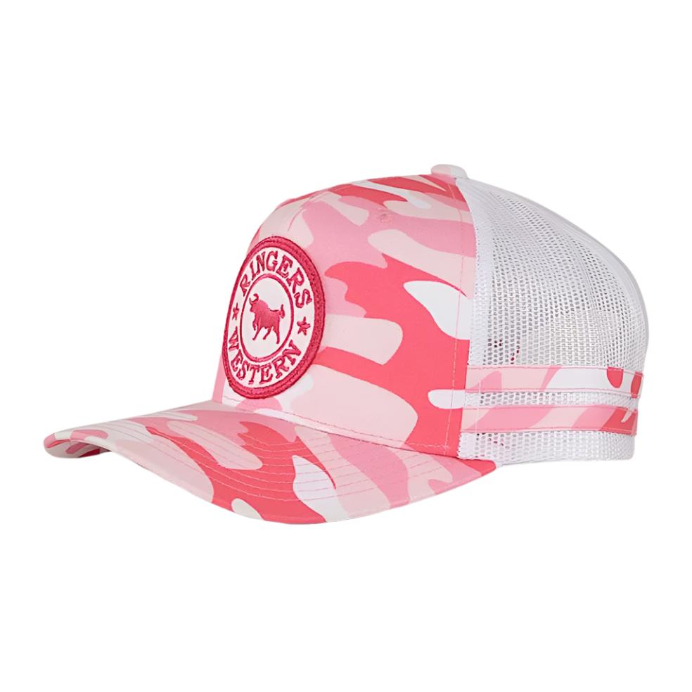 New! KP4181 - KIDS Rawhide Hot Pink & White Blue Country Trucker Cap main image 0