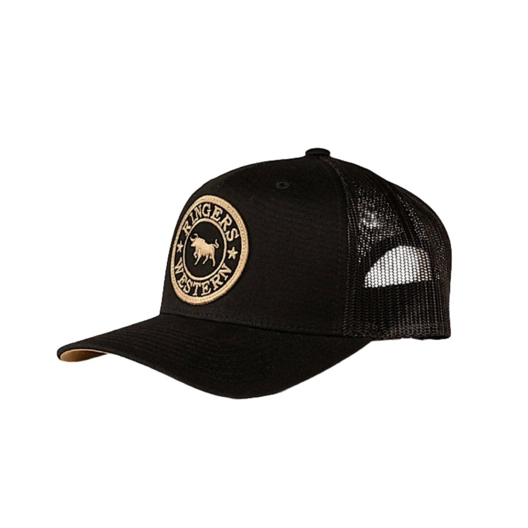 Ringers Western Kid’s Signature Bull Trucker Cap - Black/Gold