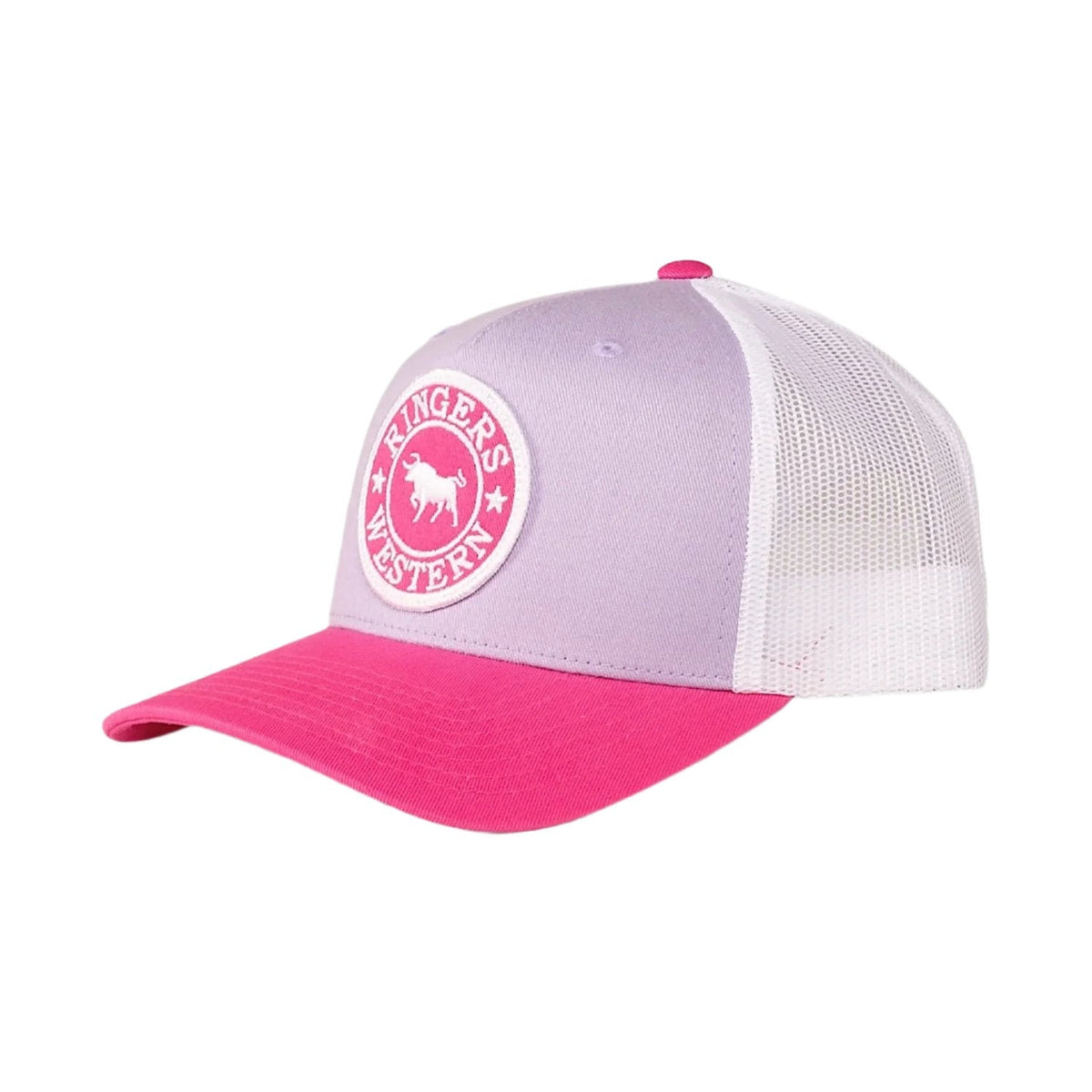 Ringers Western Kid’s Signature Bull Trucker Cap - Lilac/Candy