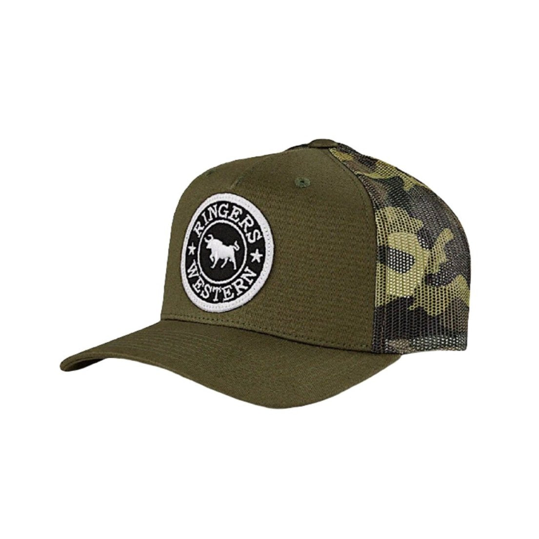 Ringers Western Kid’s Signature Bull Trucker Cap - Military Green/Camo