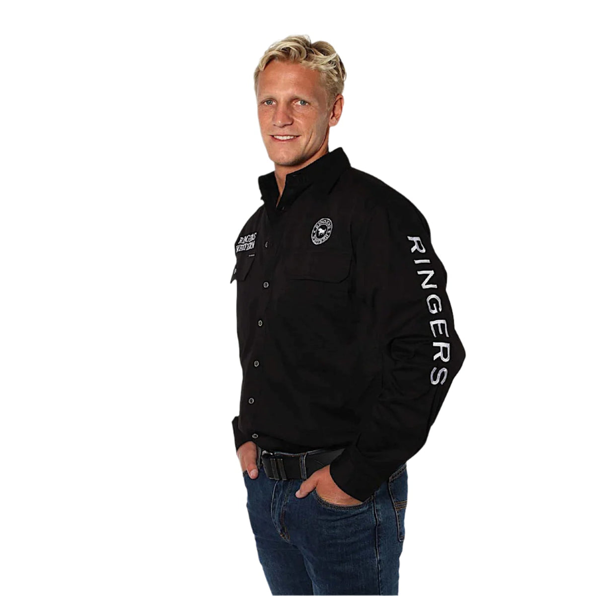 Ringers Western Men’s Hawkeye Full Button Work Shirt - Black