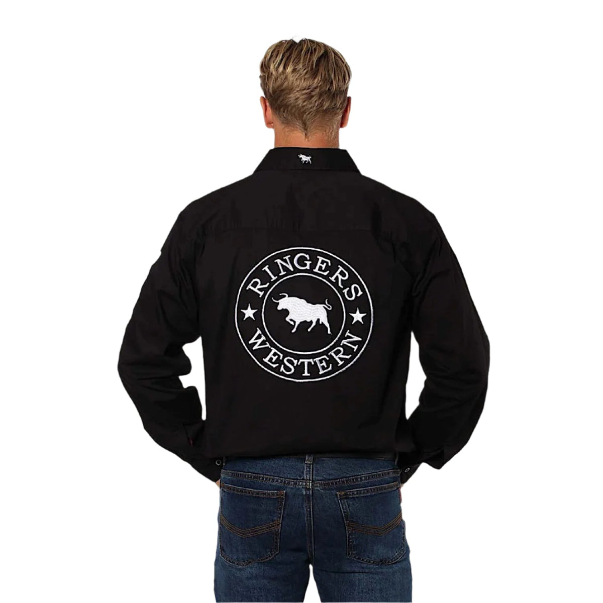 Ringers Western Men’s Hawkeye Full Button Work Shirt - Black