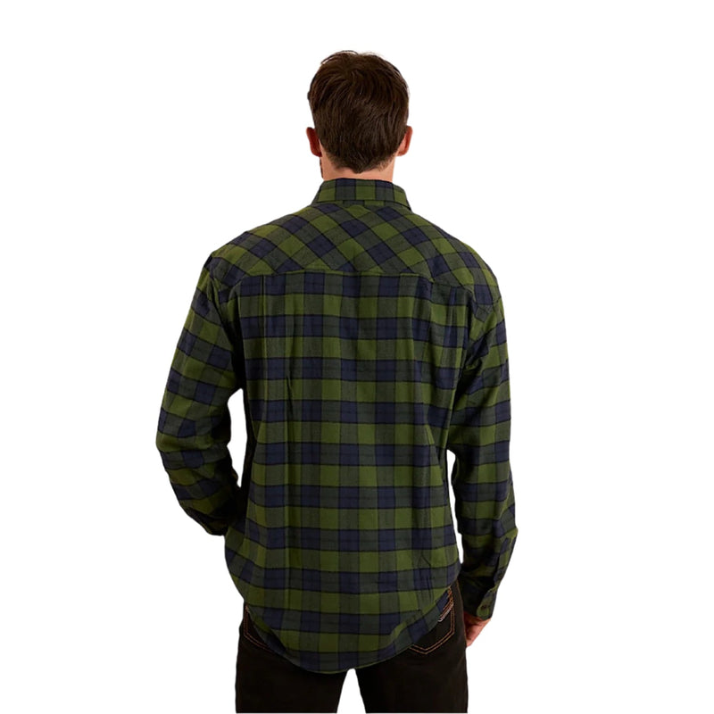 Ringers Western Men’s Kingswood Half Button Flannel - Pine / Navy
