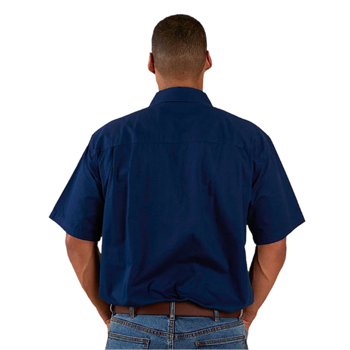 Ringers Western Men’s Pack Saddle Short Sleeve Half Button Work Shirt - Navy