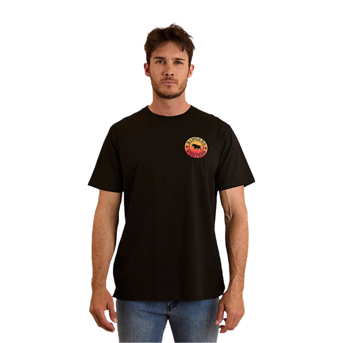 Ringers Western Men’s Signature Bull Loose T-Shirt - Black Fade