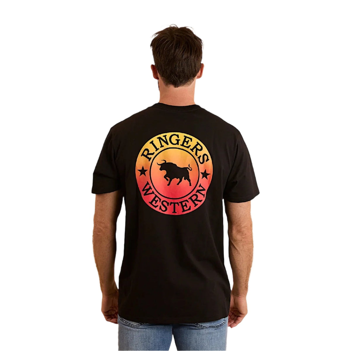 Ringers Western Men’s Signature Bull Loose T-Shirt - Black Fade