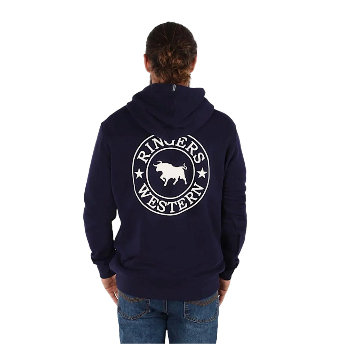 Ringers Western Men’s Signature Bull Pullover Hoodie - Navy/White