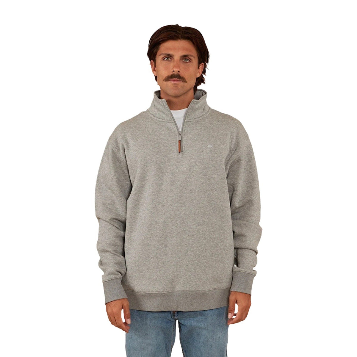 Ringers Western Men’s Strand 1/4 Zip Crew - Grey Marle