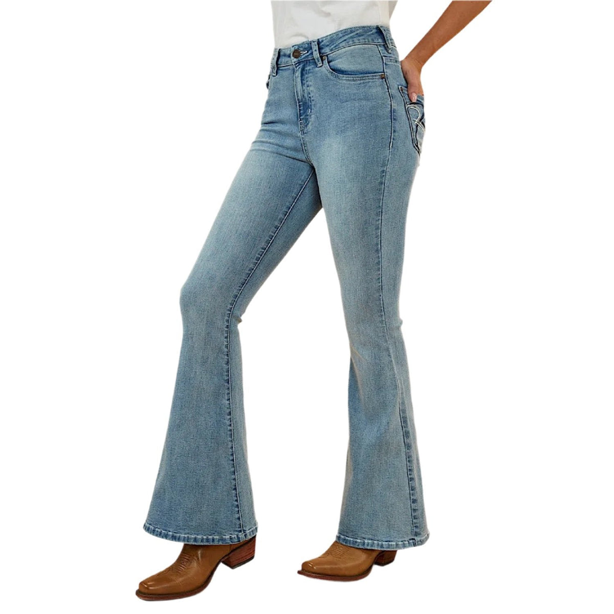Ringers Western Women’s Bowie Flare Jean - Light Blue