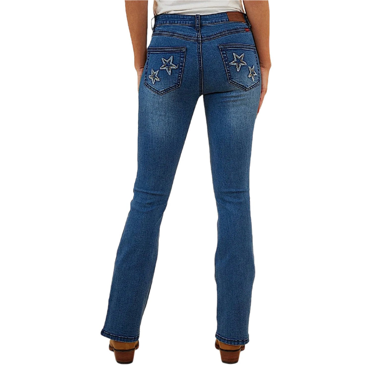 Ringers Western Women’s Caroline Rodeo Mid Rise Bootleg Jeans - Vintage Blue Wash