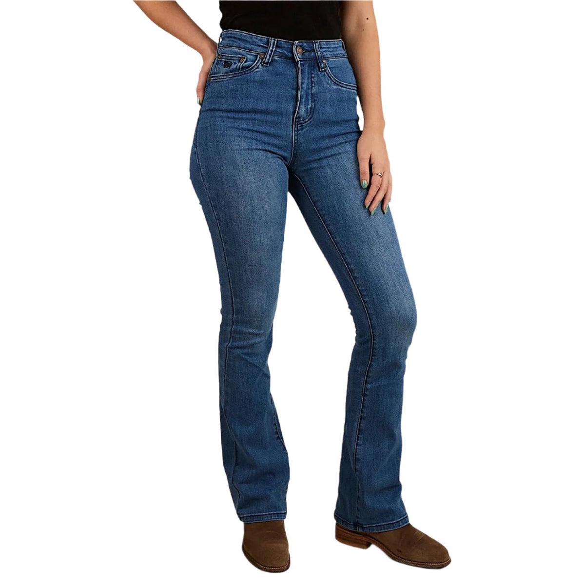 Ringers Western Women’s Penny High Rise Bootleg Jean Coolmax - Vintage Blue