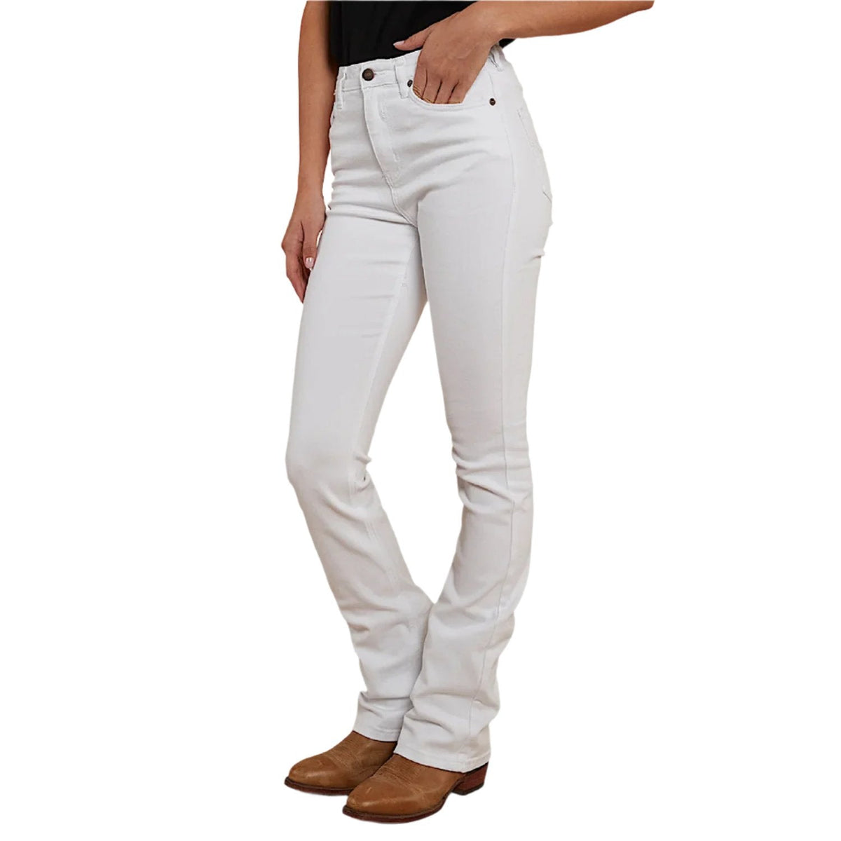 Ringers Western Women’s Penny High Rise Bootleg Jean - White