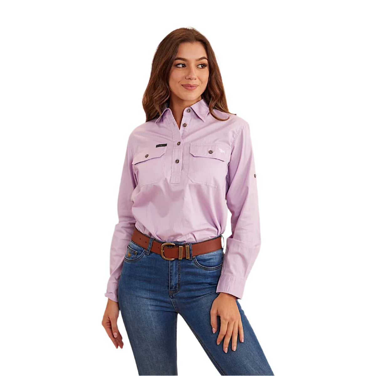 Ringers Western Women’s Pentecost River Half Button Work Shirt - Lavender