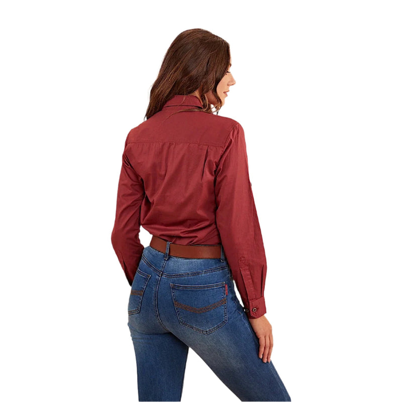 Ringers Western Women’s Pentecost River Half Button Work Shirt - Cedar