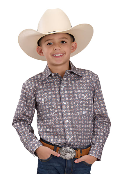 Roper Boy’s Amarillo Collection Shirt - Grey Print