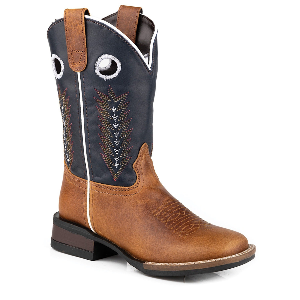 Roper Little Kid’s James Boot - Burnished / Navy Leather