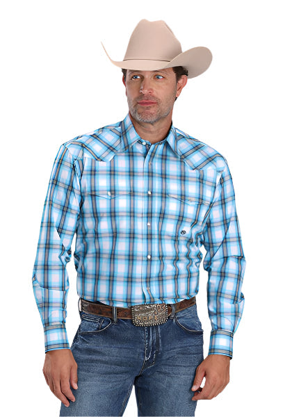 Roper Men’s Amarillo Collection Shirt - Blue Plaid