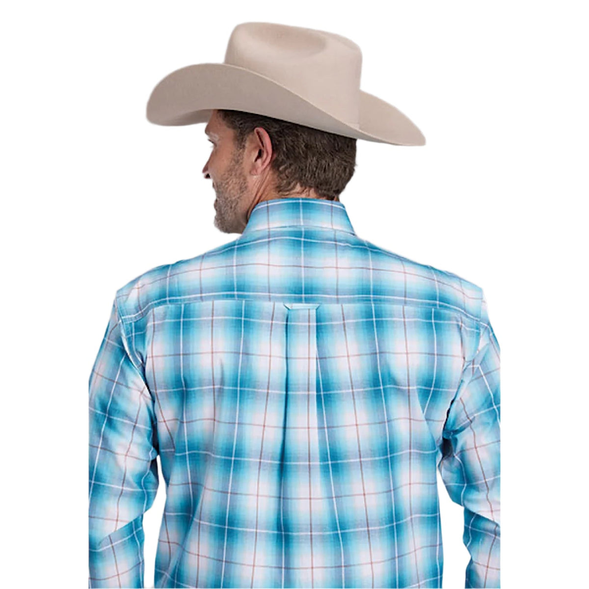 Roper Men’s Amarillo Collection Shirt - Plaid Blue