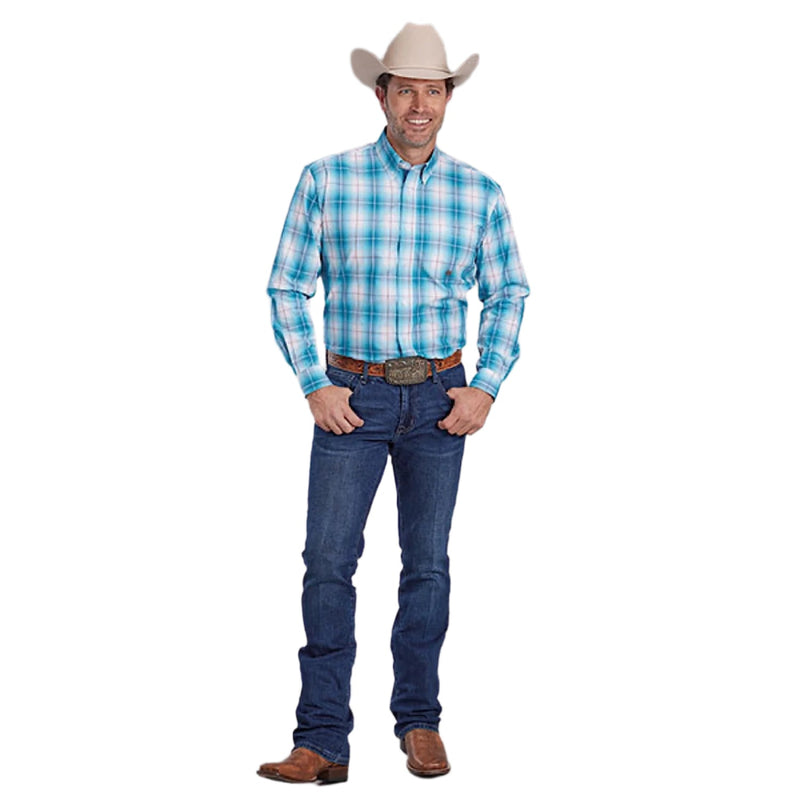 Roper Men’s Amarillo Collection Shirt - Plaid Blue