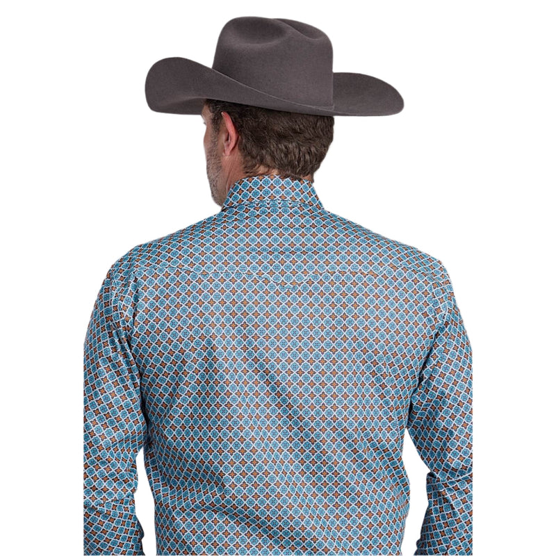 Roper Men’s Amarillo Collection Shirt - Print Blue